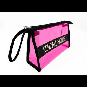 Kendall + Kylie Cosmetic Makeup Bag Pink Clear & Black NWOT